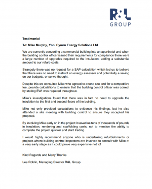 R & L Group Testimonial Testimonial