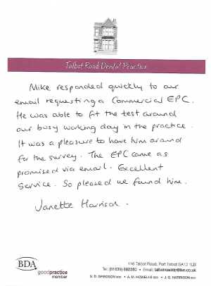 Talbot Road Dental Practice SBEM testimonial Testimonial